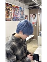 オーシャントーキョーハラジュク(OCEAN TOKYO harajuku) ブルーシルバーメンズマッシュツーブロック