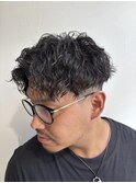 ツイストスパイラルツーブラックマッシュショート