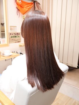 大人キレイ透明感うるツヤエアストレート×チョコレートブラウン