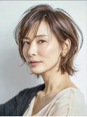大人ショート 白髪ぼかし 脱白髪染め ハイライト40代50代60代