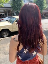 チャプター 問屋町(chapter)&nbsp;ケアブリーチチェリーレッドカラーレイヤーカット韓国ヘア問屋町