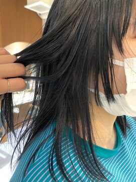 ネオリーブカフ 鶴ヶ峰店(Neolive caff) ハイトーンカラー×ネイビーブルー