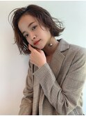 20代30代40代50代◎大人可愛いベージュ×外はねレイヤーボブ