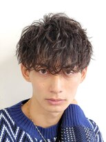 メンズパーマ波巻きスパイラルパーマツイストスパイラルパーマ