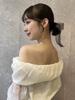 アース 三軒茶屋店(HAIR&MAKE EARTH) 三軒茶屋_レディース_セミロング_ヘアアレンジ_お団子_リボン_