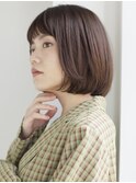 ボブ　大人ボブ　内巻きボブ　ベージュカラー　髪質改善　酸熱