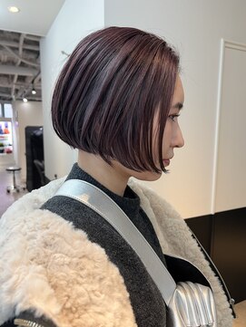 ワン バイ ジエクト(One by The Ect) 【似合わせイメチェンカット】大人ボブ×ピンクブラウン