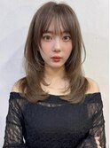 レイヤーカット/レイヤーロング/韓国/ブラウンベージュ
