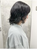 ＊くせ毛風ボブアンニュイ時短くせ毛カット前髪あり30代40代3