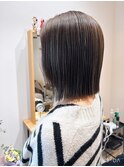 透明感カラー×切りっぱなしボブ