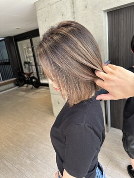 ロンドメリア 天神大名店(Lond Melia) ★ミディアムヘア暗めカラーグランマッシュデザインカラー艶髪★