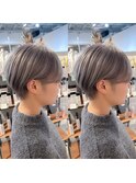 シルバーグレージュ×ラフショート