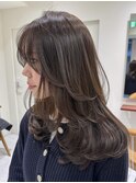 レイヤーカット艶カラー透明感カラーナチュラルハイライト