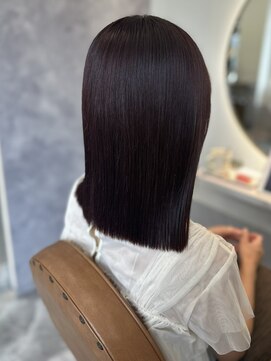 カノエ 福岡香椎店(canoe) ココアブラウン 切りっぱなし 髪質改善ストレート 20代 30代