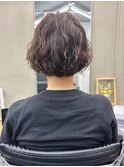 くびれヘア/暗めカラー/アプリコットオレンジ/縮毛矯正