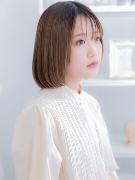 モッズヘア 越谷(mod's hair) ★ペールオレンジシースルーバング艶感ぱっつんボブ20代30代★1