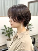 大人ショートボブ/ハンサムショート/前髪なし/20代30代40代