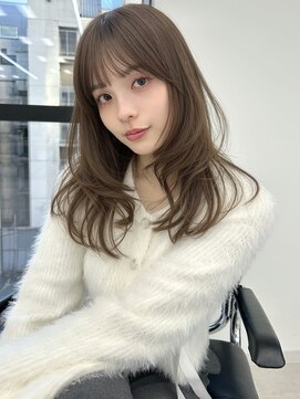 ユーフォリア 渋谷グランデ(Euphoria SHIBUYA GRANDE) レイヤーカット　ベージュカラー　顔まわりカット