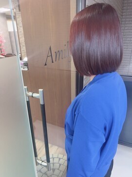 アミリー 成田東町店(Amily) ラフカールボブワンカールボブシースルーバング黒髪ぱっつんUP