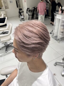 アブニール 我孫子(AVENIR) メンズ刈り上げないショート×ピンクベージュ