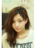 【リボン編み込み】ちょっとしたお出かけの時に♪