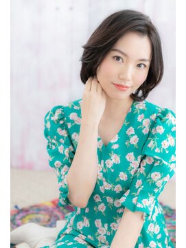 ミック 日暮里店(miq) 洗練された大人ピュア*アシンメトリーな黒髪ボブディ