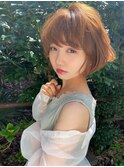 前下がりボブ/モテ髪カタログ/小顔に見せるヘア/前髪カット