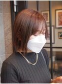 艶感カラーのナチュラルボブ