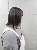 切りっぱなしボブ+アッシュグレー