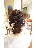 編み込み まとめ髪 ヘアアレンジ