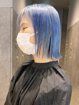 アルバム 銀座(ALBUM GINZA) 外ハネ水色_ショコラベージュボブルフベビーバング_ba378431