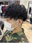ツイストパーマツイストスパイラルパーマツーブロック刈り上げ