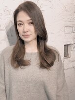 ナナカバイミーツハンド(nana.ca by meetsHAND)&nbsp;ヘルシーアッシュ 韓国風くびセミロング 小顔カット ベージュ