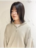 "久保田"顔まわりウルフレイヤー切りっぱなしボブ地毛風縮毛矯正