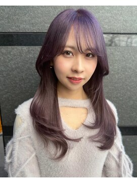 チュラバイアルティナ 海老名(Chula by artina) メルティカラー_くびれヘア_パープルブラック_斜めバング