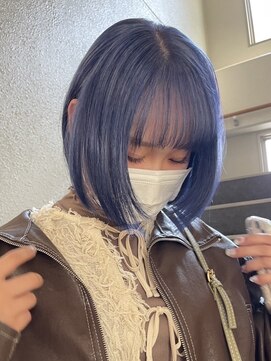 イェッカ パビル(YECCA pabil) ネイビーブルーカラー（ブリーチ１～２回）