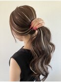 【Colors hair 田宮】コントラスト風ハイライトシールエクステ