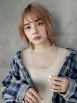 ギークス(GEEKS)&nbsp;【GEEKS渋谷】冬カラー/くびれボブ/オレンジベージュ/ハイトーン