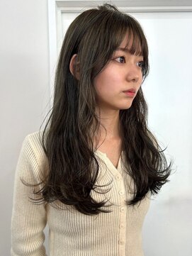 パーク 福岡天神西通り店(parc) 顔周りカット グレージュ 透明感カラー 艶髪 波巻きヘア 20代