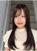フェイスレイヤースタイル/レイヤー低め/前髪長め