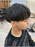 刈り上げ ツーブロック マッシュ ニュアンスパーマ メンズカット