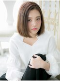切りっぱなし髪質改善ブリーチなし小顔ボブa小山20代30代40代