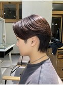 リバースセンターパートニュアンスパーマウルフダウンバング