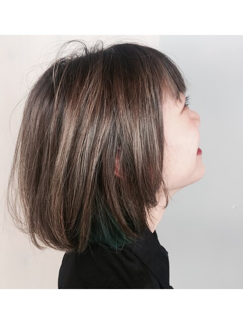 ［+1unluke］外国人風×インナーカラー×グリーン