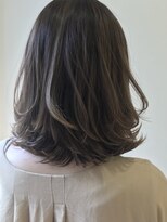 グレージュカラーボブウルフ黒髪ココアベージュ