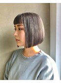 ミニボブ/ぱつっとボブ/アッシュブラウン