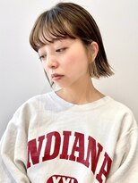 ペールベージュ/外ハネボブ/大人かわいい/セクションカラー[銀座