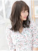 ★斜めバング大人ガーリー美髪ショコラアッシュ20代30代40代★9