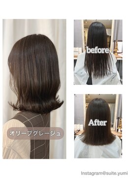 スイート ヘアデザイン(Suite HAIR DESIGN) オリーブグレージュ ミディアムボブ