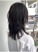 【高椋】黒髪外ハネロングウルフ大宮